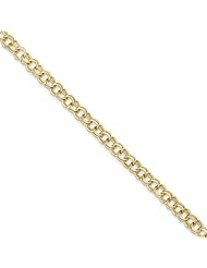 10k Yellow Gold 8in Solid Double Link Charm Bracelet. Metal Wt- 7.61g