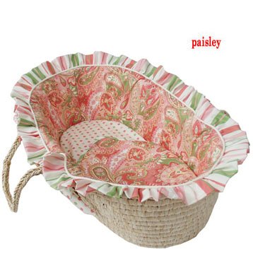 Hoohobbers Doll Size Moses Basket Paisley