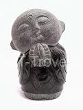 Granite Stone Jizo Buddha Praying Monk 4 Inches Tall