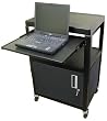 Buhl Industries SVCAB4226E Steel Cart, Adjustable 26 in. to 42 in. with Locking Security Cabinet and Electric with pull out shelf