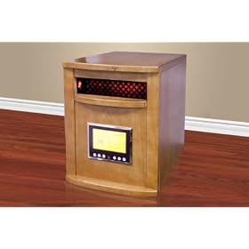Digital LCD Infrared Space Heater Quartz Heater Portable 1500 W Natural Oak
