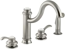 Hot Sale KOHLER K-12231-BN Fairfax High Spout Kitchen Sink Faucet, Vibrant Brushed Nickel