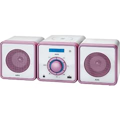 AEG MC 4455 Kompaktanlage (CD/MP3-Player, UKW-Tuner, Breitband-Lautsprecherboxen, USB) rosa