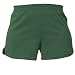 Hunter Dark Green solid color exercise sport shorts for women and girls. Covered elastic waist & vents. 5 Adult sizes