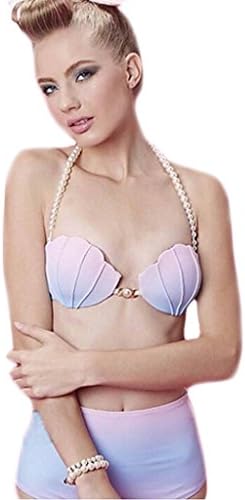 MRXYY Women's 2016 New Shell Pearl Elegant Halter Bandage Bikini Set