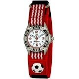 Ravel Kids Red And White Football Velcro Watch R1507.17