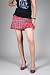 Tripp NYC Juniors / Womens Safety Pin Pleat Skirt in Red Tartan Plaid