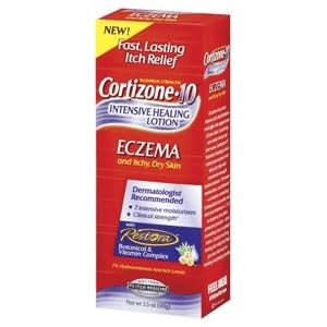 Cortizone 10 Intensive Healing Lotion, Eczema and Itchy, Dry Skin 3.5 oz (99 g) by Cortizone with az