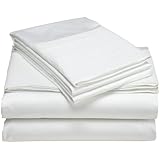 Pinzon 400-Thread-Count Pleated Hem  Egyptian Cotton Sateen Sheet Set - King, Cloud