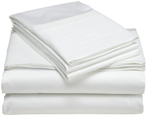 Pinzon 400-Thread-Count 100% Egyptian Cotton Pleated Hem California King Sheet Set, Cloud