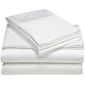 Pinzon 400-Thread-Count 100% Egyptian Cotton Pleated Hem Queen Sheet Set, Cloud
