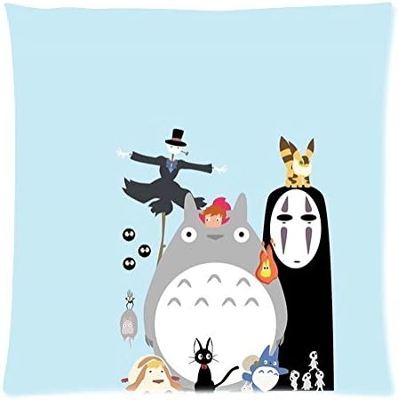 The Lantern Japanese Famous Artist Miyazaki Hayao Cartoon My Neighbour Totoro Anime Pillowcase Home Decoration Cushion 18X18 Inch (2 Sides)