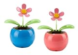 Two's Company Bee Happy Dancing Solar Flower, Set of 2