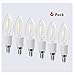 AMLEDTEK A-BF200-6 LED Filament Candle Light 2W to Replace 25W Incandescent Bulb Soft White (2700K) 6 Pack
