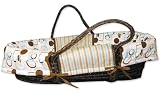 Trend Lab Cocoa Dots Moses Basket Set - Brown Basket with Cocoa Dots Print Wrap Style Bumper and Brown Mattress Cover Sheet