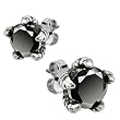 Spikes Mens 316L Surgical Stainless Steel Black CZ Eagle Claw Stud Earring