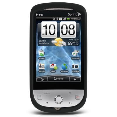 Crystal Hard Rubberized BLACK Cover Case for HTC Hero (CDMA) Sprint [WCP128]