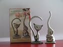 BEAUTIFUL GIFT! Set of 2 Ring Holders (Cute Cat & Elephant) Pewter with Swarovski Crystal Eyes.