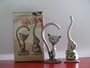 BEAUTIFUL GIFT! Set of 2 Ring Holders (Cute Cat & Elephant) Pewter with Crystal Eyes.