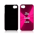 Hot Pink Apple iPhone 4 4S 4G A37 Aluminum Hard Back Case Live Laugh Love