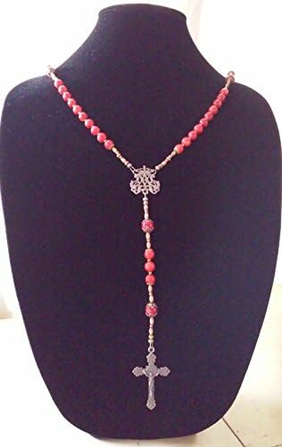Coral Red Ave Maria 5-Decade Catholic Rosary