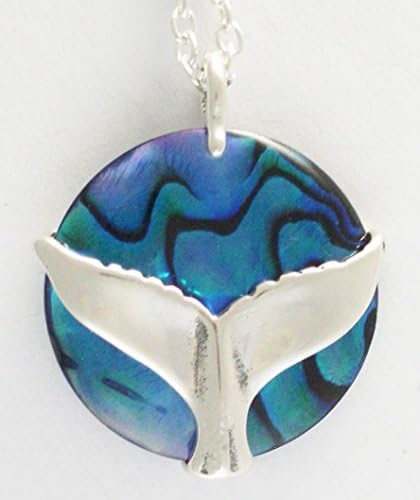 Whale Tail Pendant with Blue Paua Shell