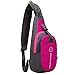 Shoulder Backpack, Sunhiker C821 Casual Cross Body Bag Outdoor Sling Bag Chest Pack with Adjustable Shoulder Strap for Cycling Hiking Camping Travel and Men Women (C821/Hot Pink)