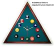 Cherry Triangle Billiard Clock Std Green Mali Felt
