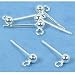 6 Sterling Silver Earring Ball Stud Loop Post 3mm Parts