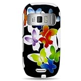 Hard Snap-on Shield With COLOR BUTTERFlY Design RUBBERIZED Faceplate Cover  ....