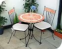 70cm Terracotta Round Table with 2 Co-ordinating Chairs