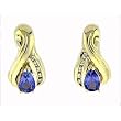 14K Yellow Gold Tanzanite and Diamond Earrings