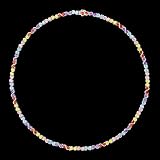 11.60 Carats .925 Sterling Silver Round Cut Rainbow Color Multi-Gemstone short necklace