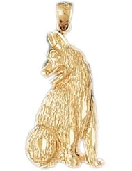 Dazzlers Solid 14k Gold German Shepherd Dog Charm Pendant Available in three colors from jewelsberry (weights: 2.7 grams only)