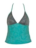 W Swim Aqua and Blue Tanikini Top w/ Rinestones (S)