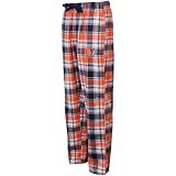 NCAA Charlotte Bobcats Orange-Navy Blue Plaid Legend Flannel Pajama Pants (Large)