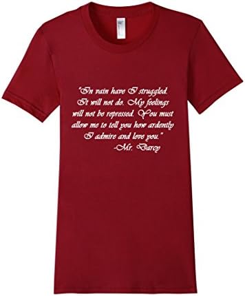 Women's Mr. Darcy's Pride & Prejudice Proposal T-shirt XL Cranberry