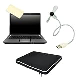 HDE (TM) Black Neoprene Case Travel Kit for Laptops, Notebooks, Netbooks + Microfiber Cloth