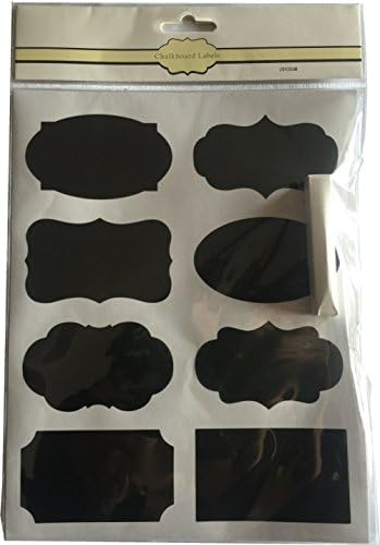 Black Chalkboard Labels ,24 Premium Reusable Stickers for Jars + 1 Chalk Included - ( for Tins, Bottles and any Storage, Best Even for Your Home and Office)