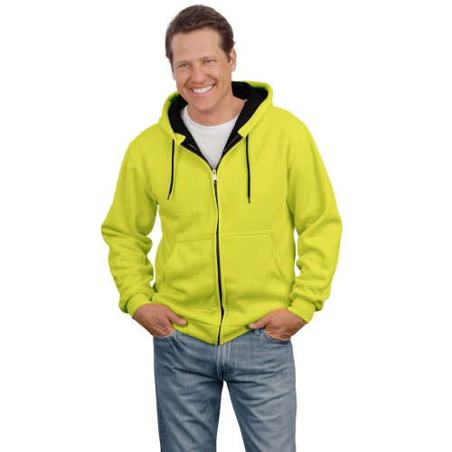 CornerStone Heavyweight Full Zip Hooded Sweatshirt with Thermal Lining - Safety, Safety Yellow, XL