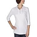 Moody Mama Maternity Ruffle Top with Placketed Collar - White