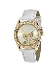 FMD Gold Tone Crystal Accented Leather Womens Watch FMDCT260