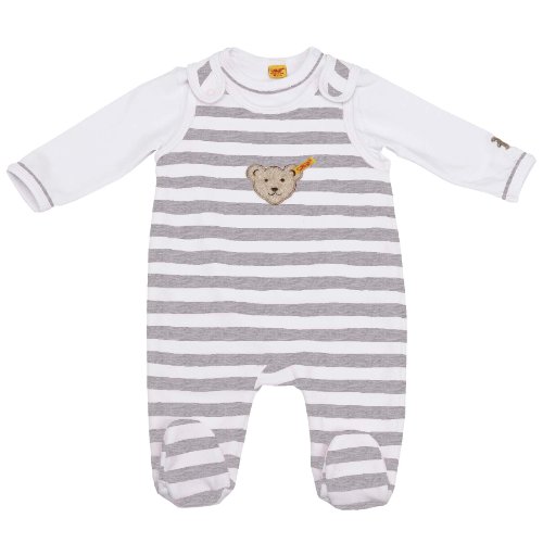 Steiff Unisex - Baby Bekleidungsset, gestreift Classics Nicky 0002855, Gr. 62, Grau (softg Preisvergleich