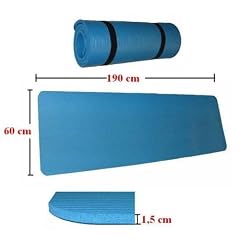 Yogamatte Pilates Gymnastikmatte 190 x 60 x 1,5 cm in blau