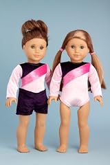 Little Gymnast - Pink and purple gymnastic leotard with shorts - Clothes for American Girl Dolls