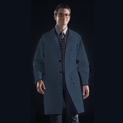 Medline Knee Length Lab Coat, Navy, Large On Sale