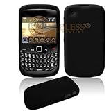Solid Black Silicone Skin Cover Case Cell Phone Protector for BlackBerry Cu ....