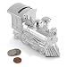 PERSONALIZED Engraved SILVER PLATED Choo Choo TRAIN Coin BANK Engine Car