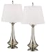 Set of Two Modern Brushed Steel Touch Table Lamps