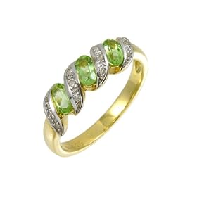 Eternity Ring, 9ct Yellow Gold Diamond and Peridot Ring